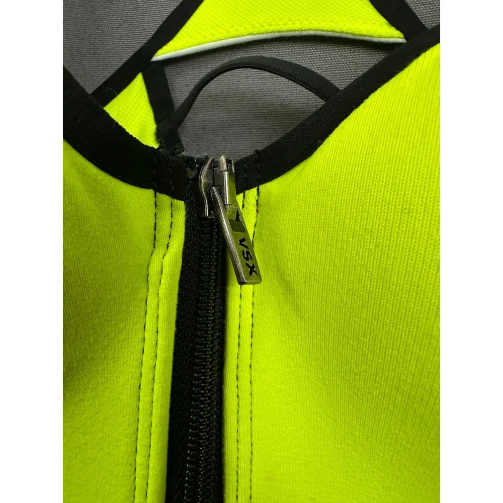 VSX Victoria's Secret‎ Neon Yellow Front Zip Racerback Sports Bra Geometric 34B